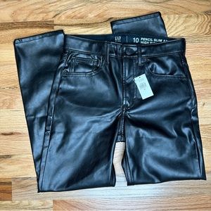 NWOT GAP size 10 Slim Ankle High Rise Faux Leather Pants.